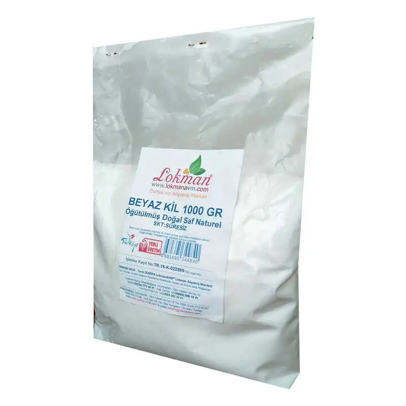 Beyaz Kil Öğütülmüş Doğal Saf Naturel 1000 Gr Paket 4