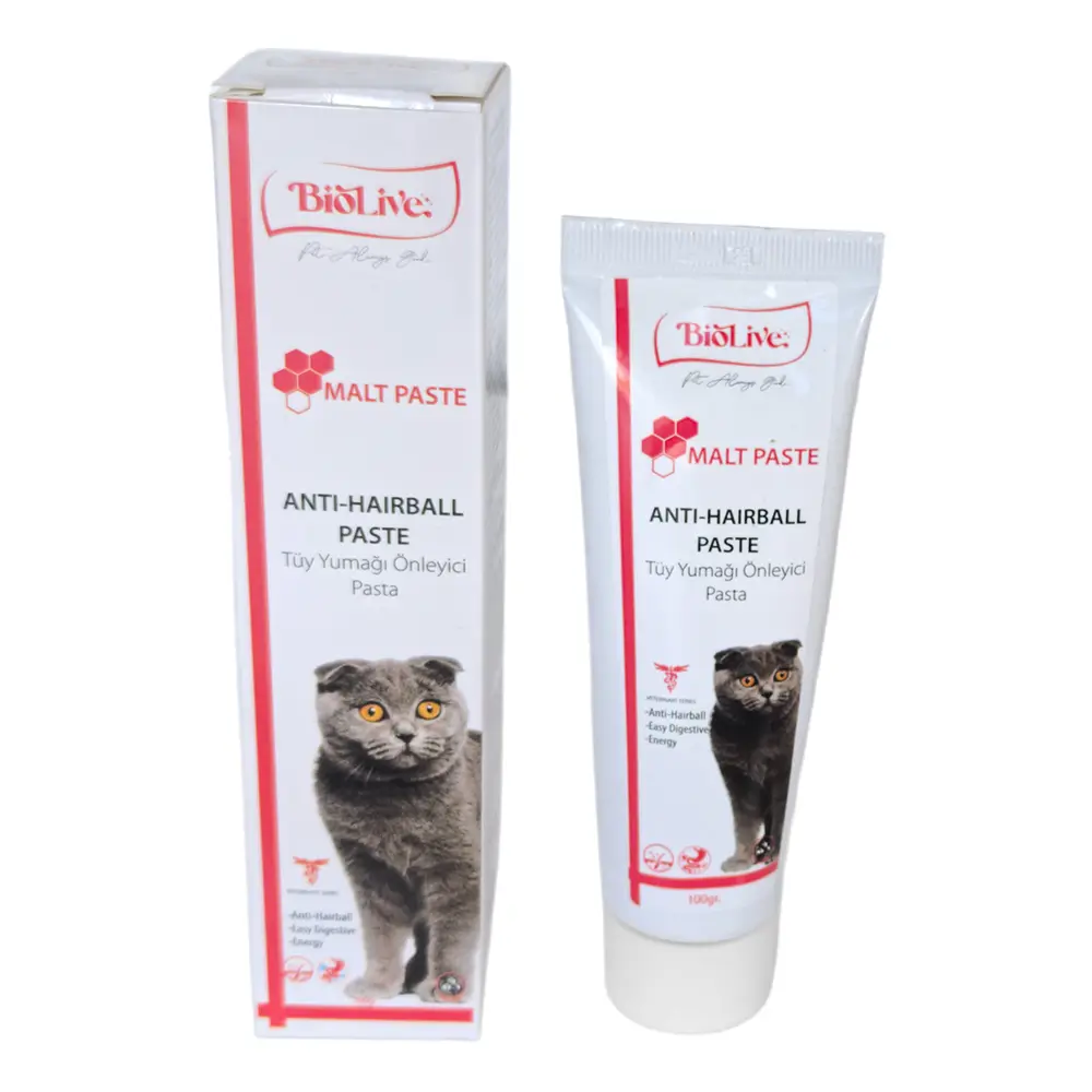 Biolive AntiHairBall Kediler İçin Tüy Yumağı Önleyici Paste 100gr 3