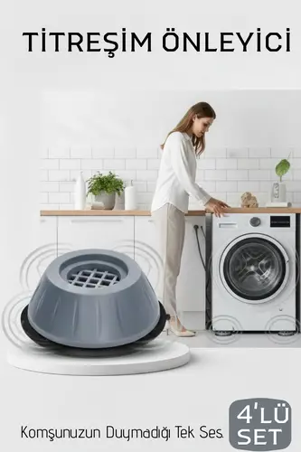 Premium 4'lü Titreşim Önleyici Kauçuk Ayak Seti - Ultra Sessiz ve Sarsıntısız Yı Teknolojisi