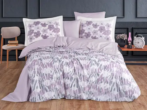 Çift Kişilik Poplin Nevresim Penny Lila