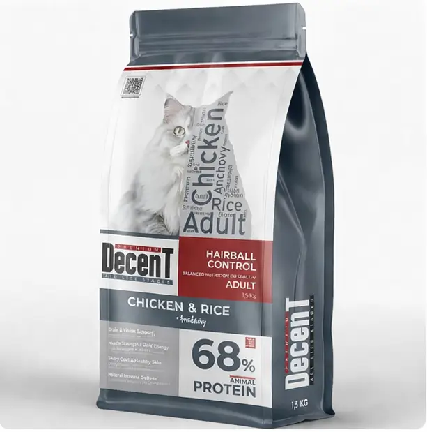 Decent Tuklu Yetişkin Kedi sı 1,5 Kg Control Tuk & Pirinç Yetişkin Kedi sı 7