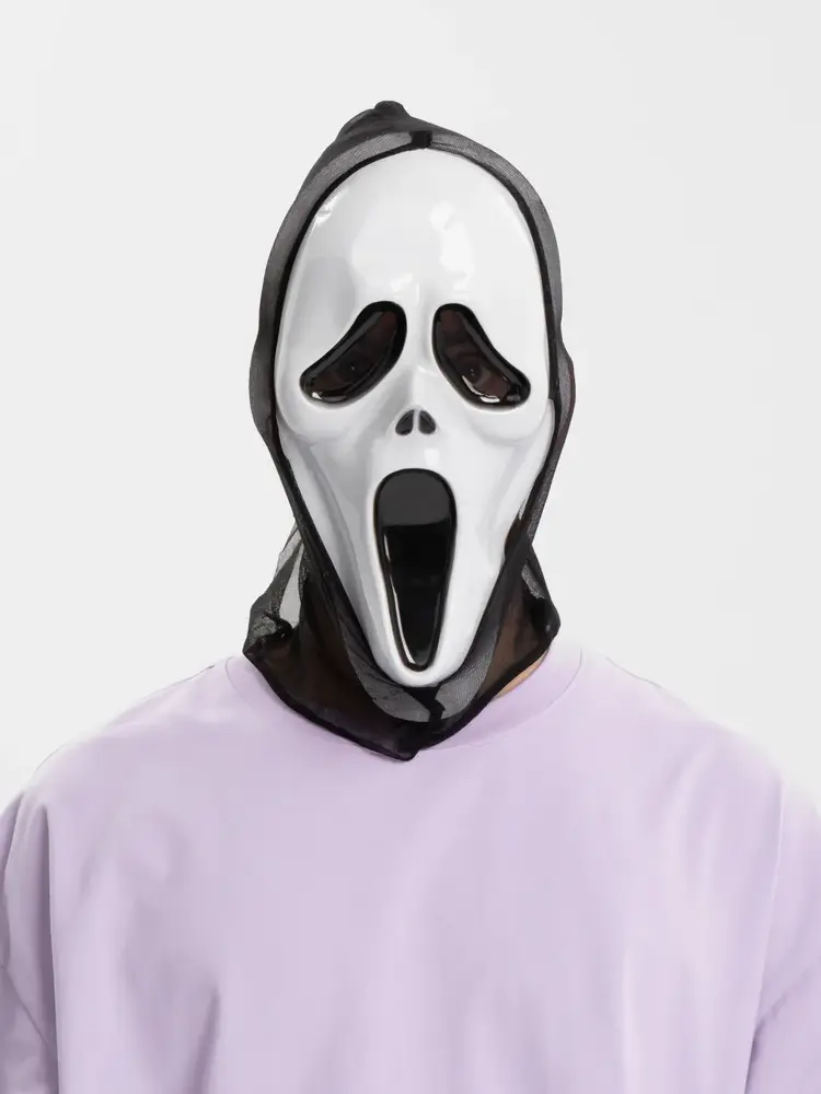 Kapşonlu Çığlık Maskesi Scream Maskesi - Hayalet Maskesi 33x21 cm 2