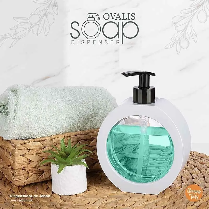 350 ML Tezgah Üstü Oval Banyo Mutfak Sıvı Sabunluk Banyo Mutfak Bulaşık Labo Deterjanlık 2