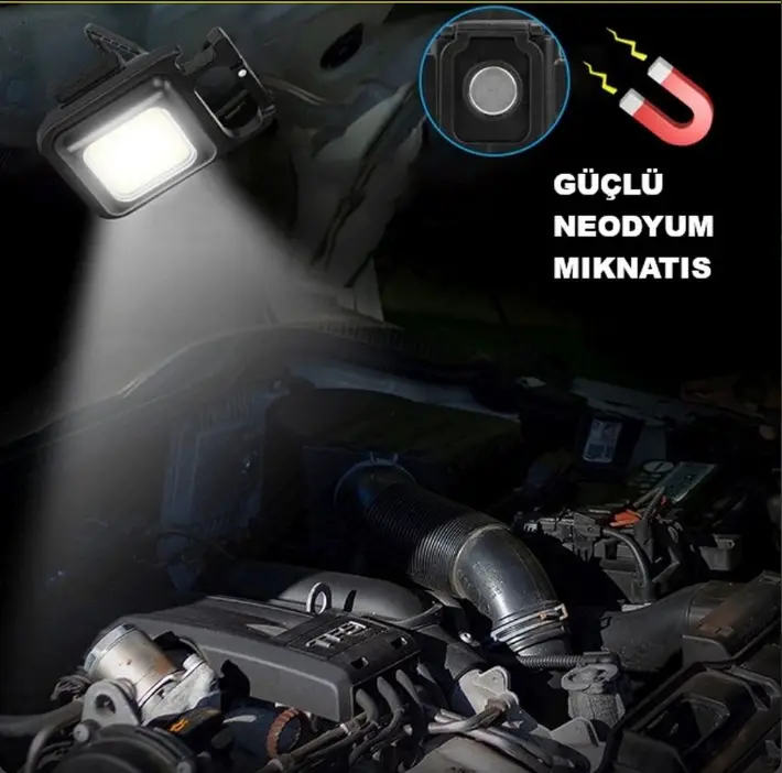 LED Işıklı Flash Özellikli 4 Modlu Anahtarlık El Feneri 4