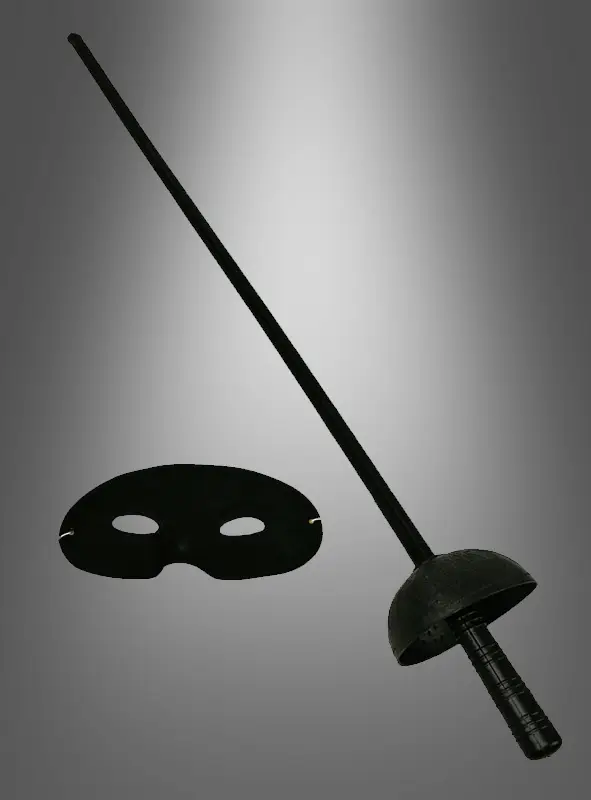 Zorro Kostüm Plastik Aksesuar Seti – Maske ve Kılıç (67 cm) 4