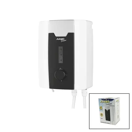 JUMBO PREMİUM BEYAZ ANİ SU ISITICI ELEKTRİKLİ ŞOFBEN DUŞ 7 EMNİYET TERMOSTAT 3 KADEMELİ 8000W