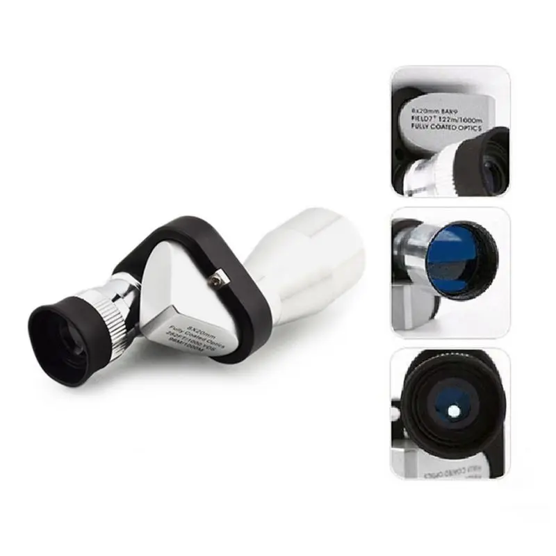 8x20 Tekli Dürbün Monoküler Mini Dürbün Kırmızı Camlı uç Içi Dürbünü 3