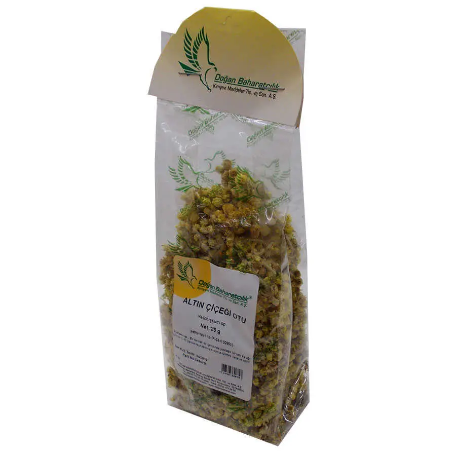 Altın Otu Çiçeği Ölmez Çiçek Doğal 25 Gr Paket 3