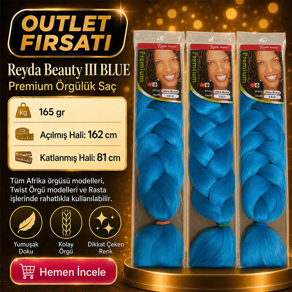 3 Paket / Afrika Örgüsü Ve Rasta İçin Sen BLUE3