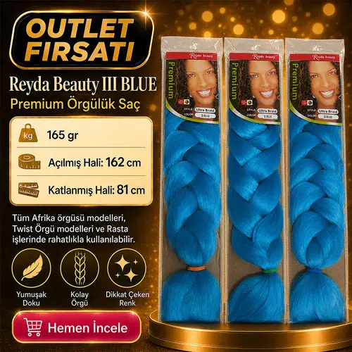 3 Paket / Afrika Örgüsü Ve Rasta İçin Sen BLUE3