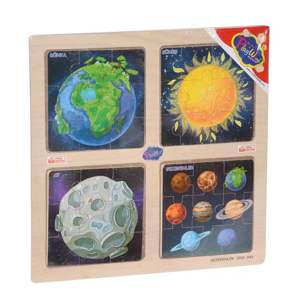 ONY-343/344/345/346 Ahşap Eğitici 4'lü Puzzle -Onyıl 2