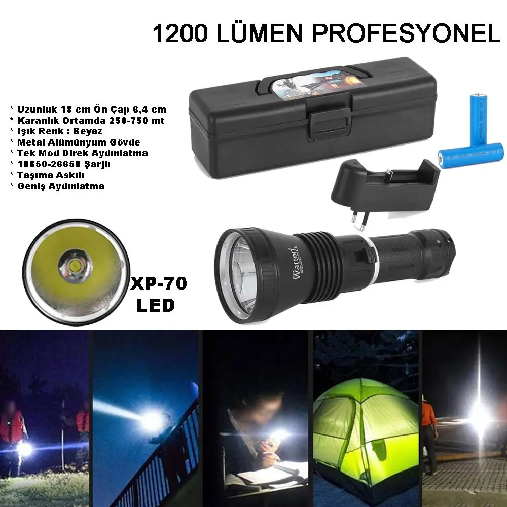 4200 Lümen Profesyonel Şarjlı El Feneri Wt-655 2