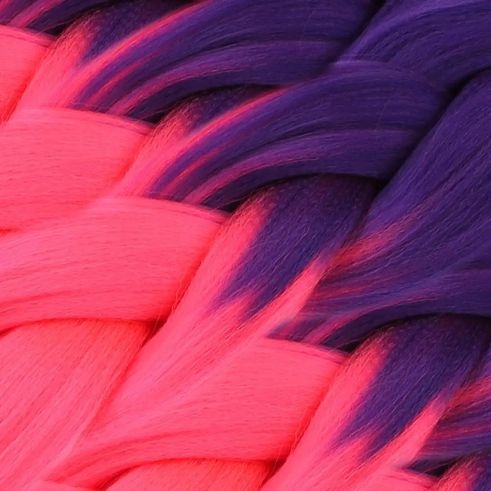 Afrika Örgüsü Ve Rasta İçin Sen Ombreli  / Mor / Neon Pembe 3