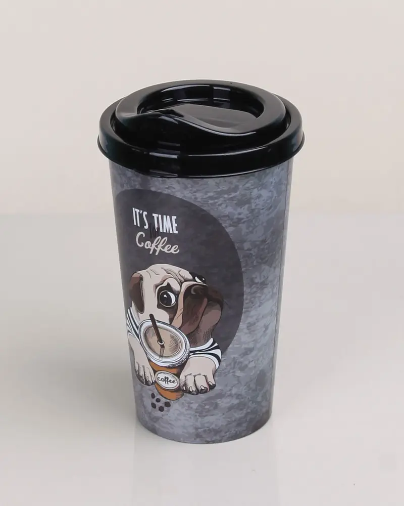 4 Adet Kahve Bardağı - Kapaklı Desenli 400ML 3