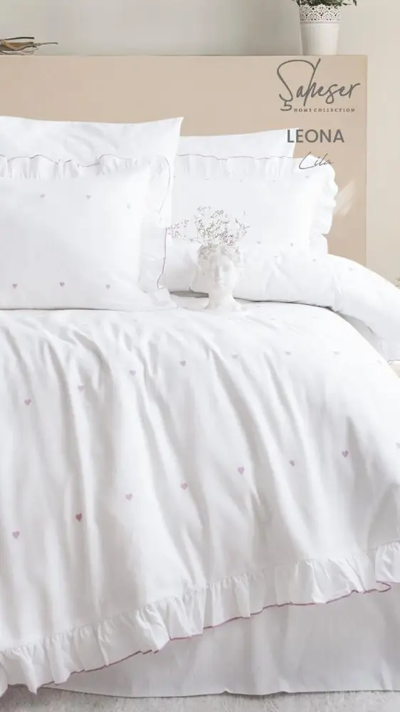 Şaheser Home Collection Jakarlı Nevresim Takımı Çift Kişilik Leona Lila 3