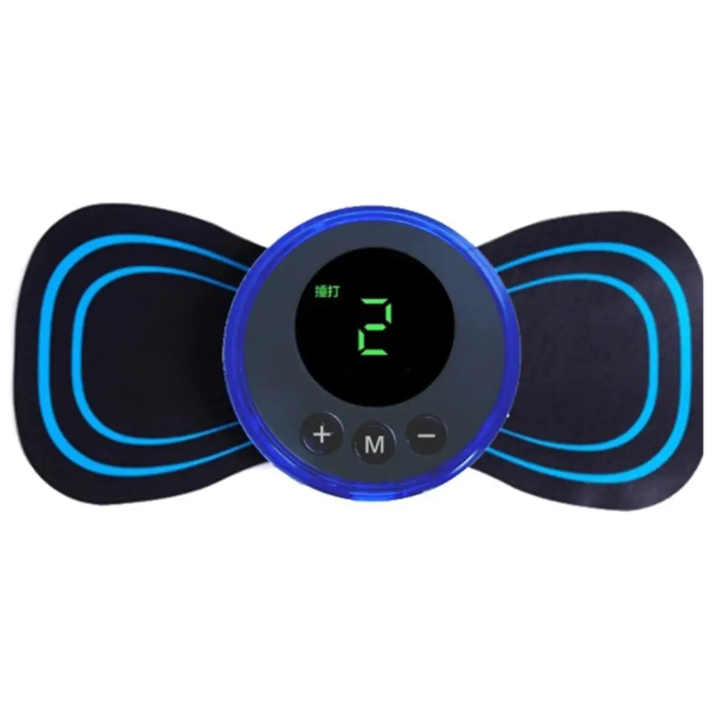 8 Modlu Mini Şarjlı Kelebek LCD Ekran Ems Boyun Omuz Kol Sırt Elektrikli Masaj Bantı Kas Stimülatörü 2