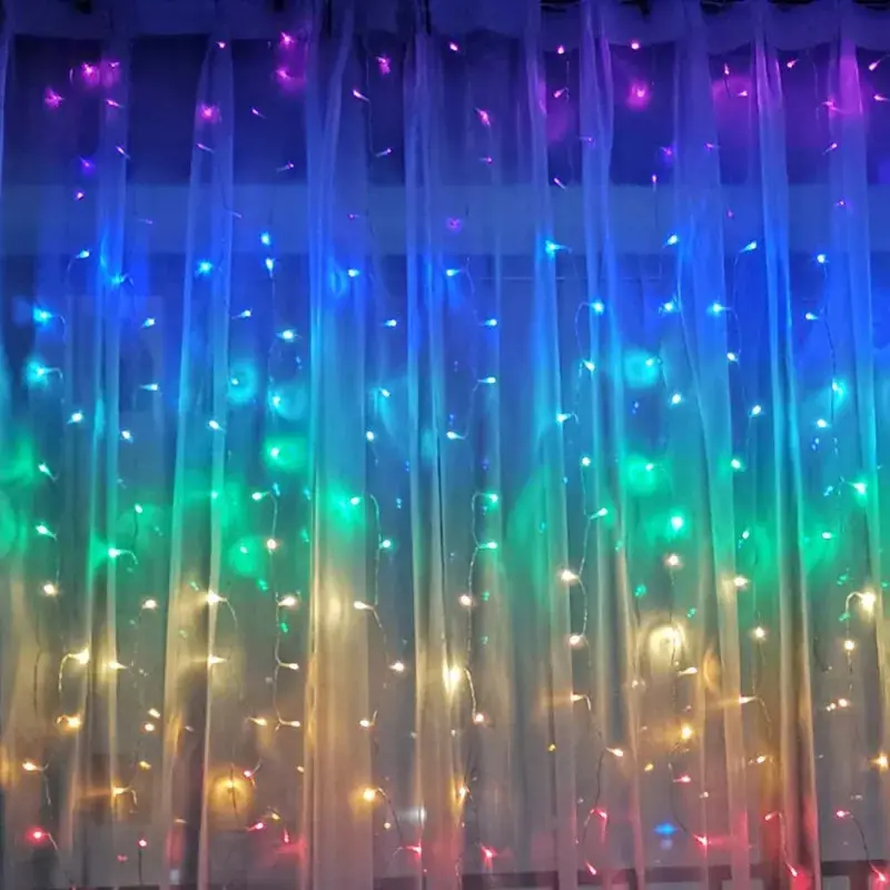 Perde Led 240 Ledli 8 Fonksiyonlu Dekor Lambası RGB 2