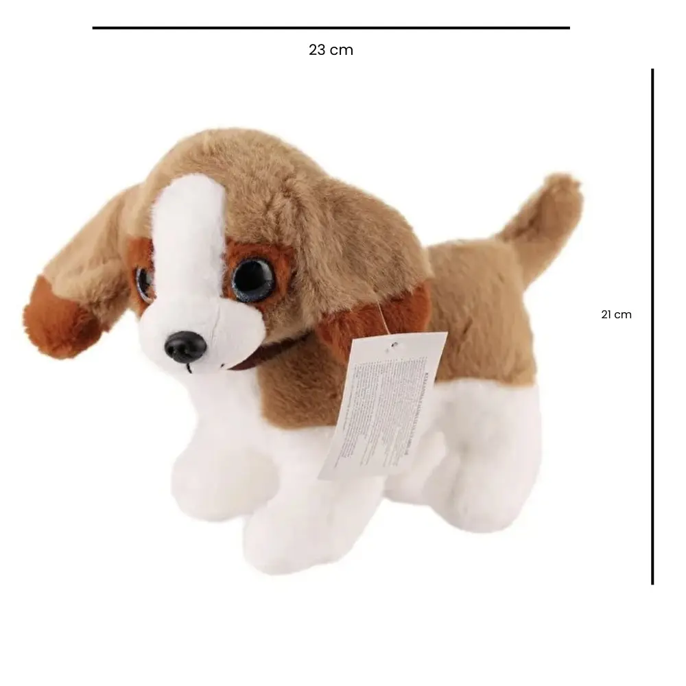Sesli Peluş Köpek - 2309033 - Kahverengi-Beyaz - 1 ADET 2