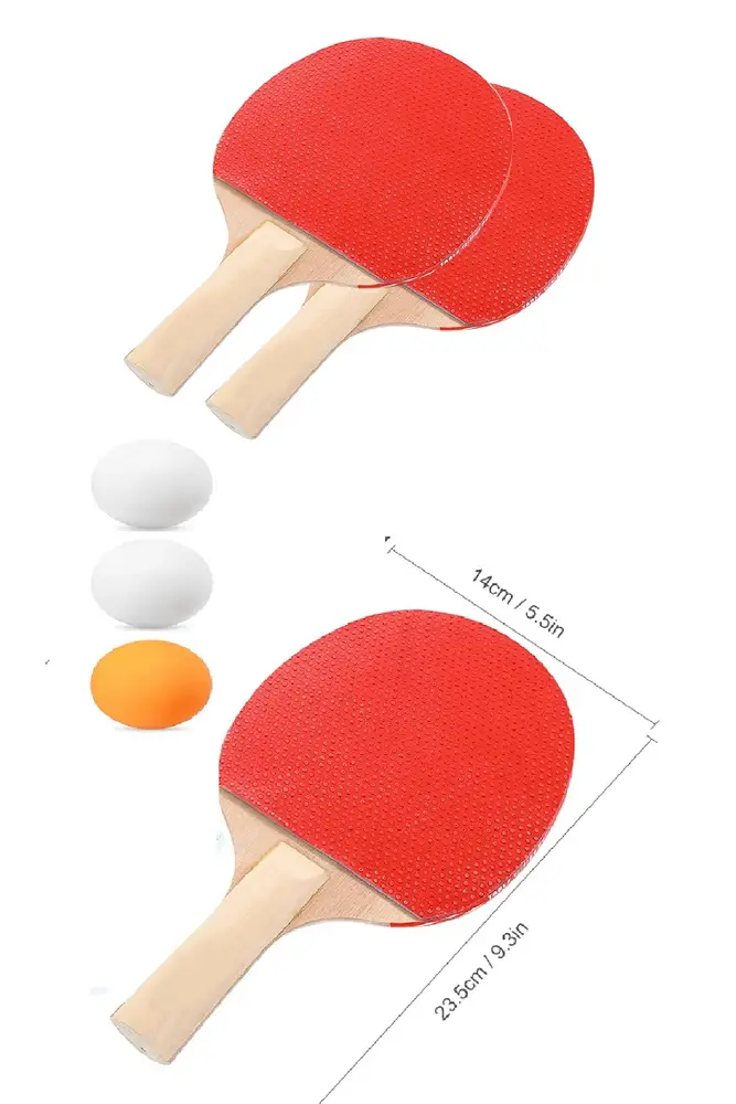 Ping Pong Masa Tenisi Seti Tenis Raketi Seti 2 Raket + 3 Ping Pong Topu Spor Aksesuarları 3