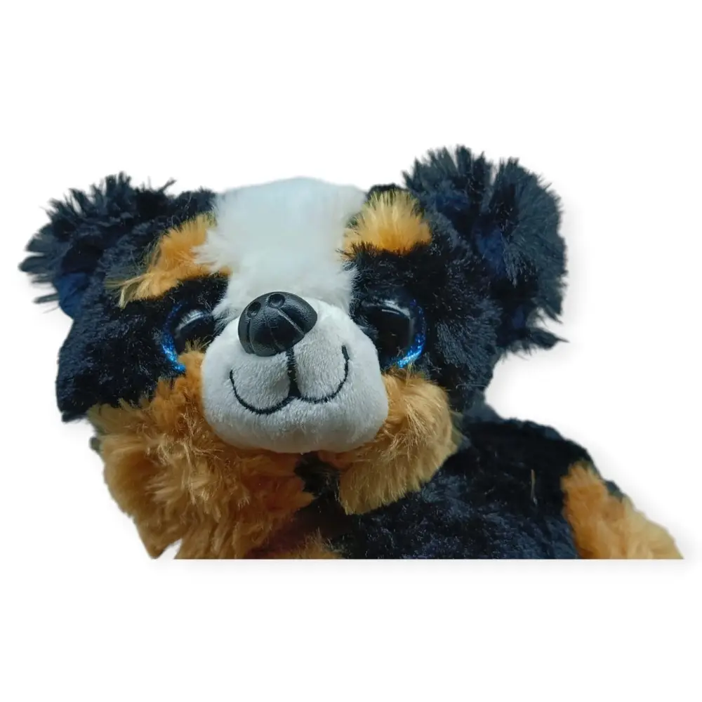 Sesli Peluş Yatan Köpek 25 cm - Siyah Kahve - 1 ADET 3