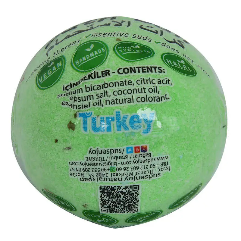 Okaliptuslu El Yapımı Banyo Küvet Topu Sabunu Yeşil 90-120 Gr 4
