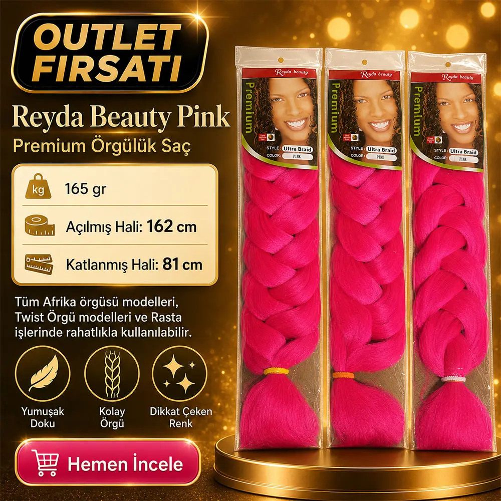 3 Paket / Afrika Örgüsü Ve Rasta İçin Sen PINK