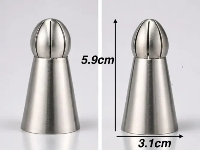 5'li Profesyonel Rus Top Duy Ucu Seti – 5.9 cm Büyük Boy Paslanmaz Çelik a Sıkma ve Fırfır Uçları 2
