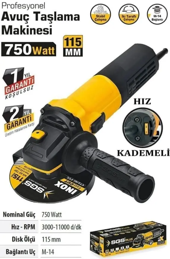 511 Devir Ayarlı uç Taşlama 115 750 Watt 2