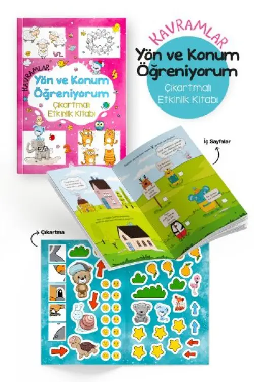 Kramlar – Yön ve Konum Öğreniyorum – Çıkartmalı Etkinlik Kitabı - 3 Yaş +