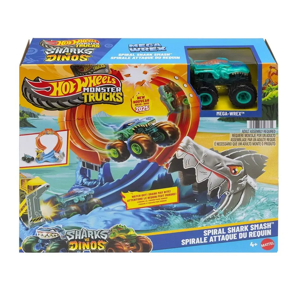 JFR08 Hot Wheels Trucks Dönen Corkscrew Shark Çarpışması 6
