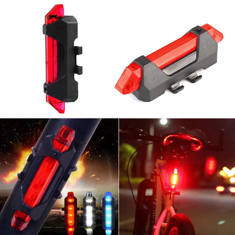 Fonksyonlu Bisiklet Arka Uyarı İkaz Işığı Şarjlı 4 Modlu Lamba 4