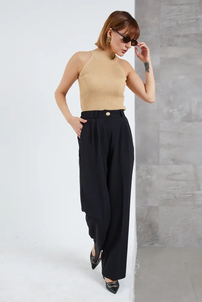 Kadın Beli Lastikli Pzzo Pantolon 6
