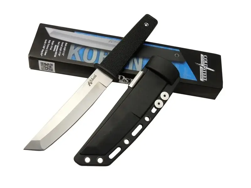 Cold Steel AUS 8A Kobun Tanto Outdoor / Bıçağı 25cm - Kılıflı, Kutulu, Siyah Plastik Sap