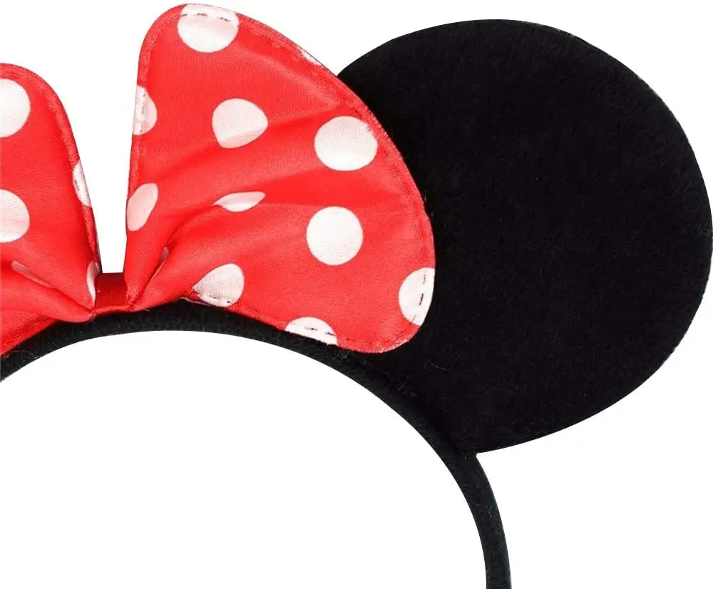 Kırmızı Fiyonklu Minnie Mouse Taç Fare Tacı Kafa Bandı 2