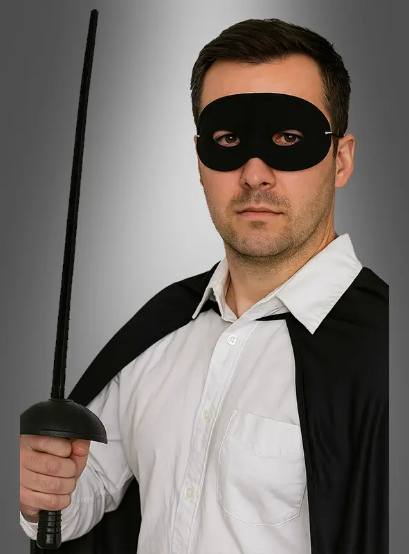 Zorro Kostüm Plastik Aksesuar Seti – Maske ve Kılıç (67 cm) 3