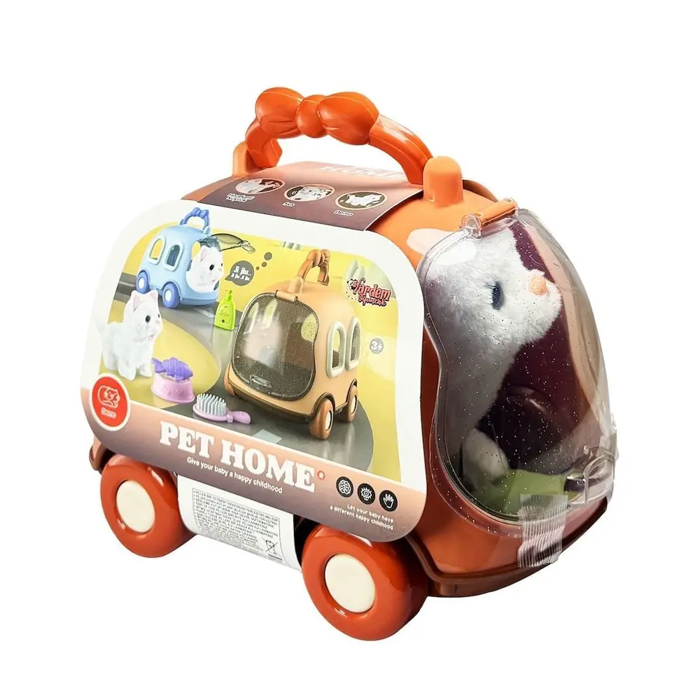 JND-6801 Taşıma Araba Çantalı Hareketli Pilli Kedi Set -Vardem Oyuncak 2