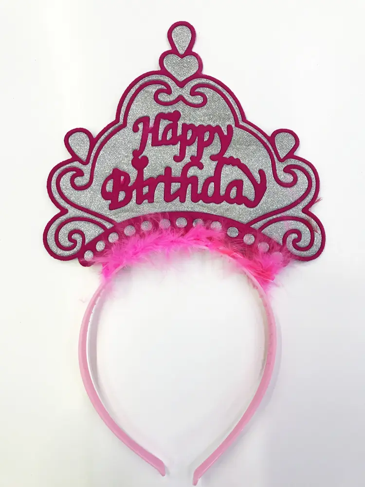 Happy Birthday Yazılı Neon Renk Taç 12 Adet 5