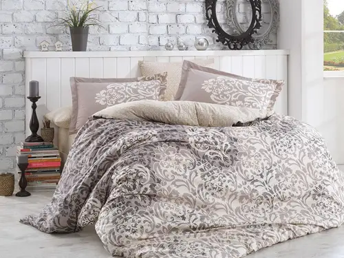 Çift Kişilik Poplin Nevresim Serenity Gri