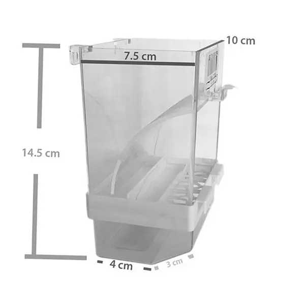 Akıllı Kuş Yemliği Taban Hazneli Beyaz (10-7,5)-14,5 cm 3