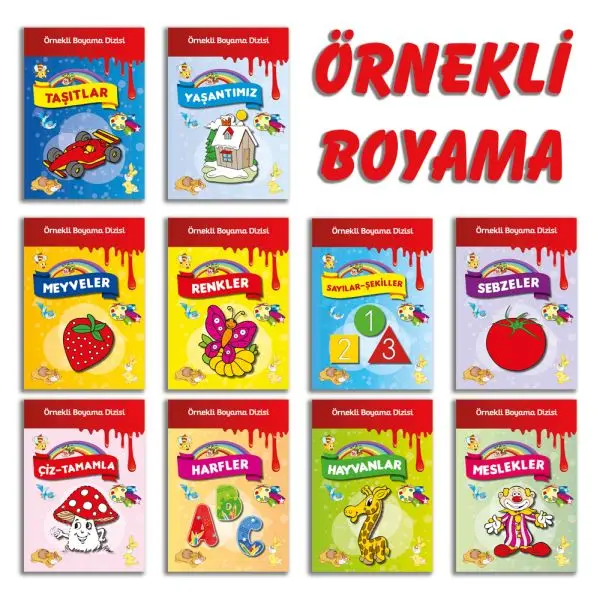Örnekli Boyama Dizisi 10 Set
