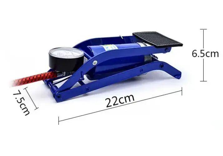 İnce Piston Araç Lastik Şişirme Göstergeli Ayak Pompası 2