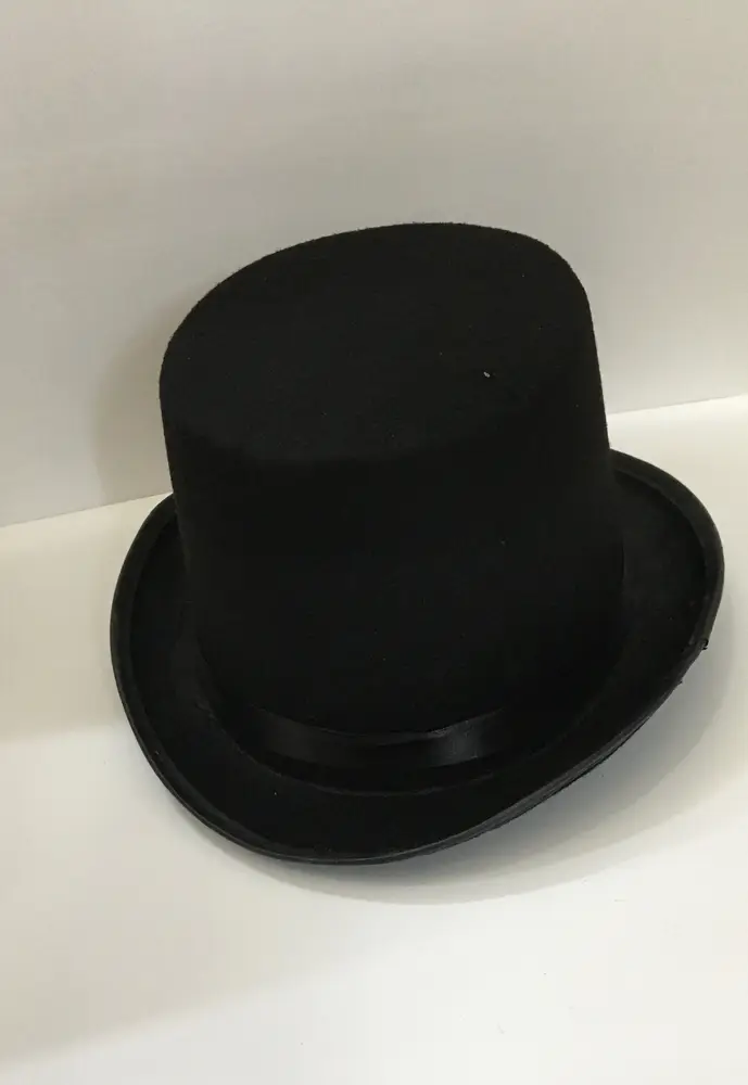 Yetişkinler İçin Siyah Renk Ringmaster Sihirbaz Şapkası Fötr Şapka 15 cm 4