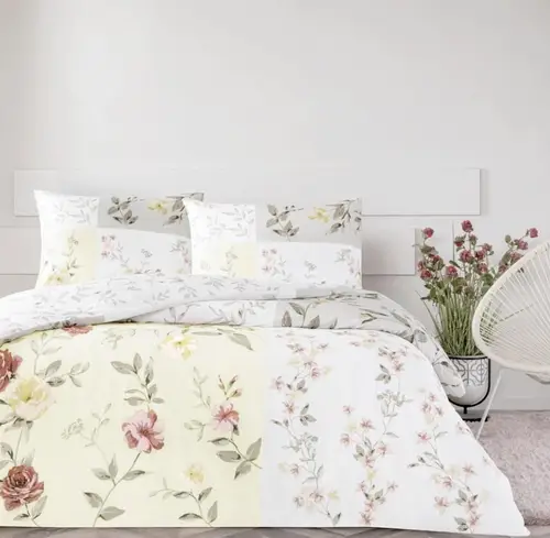 Çift Kişilik Ranforce Nevresim Takımı Sandra Ekru