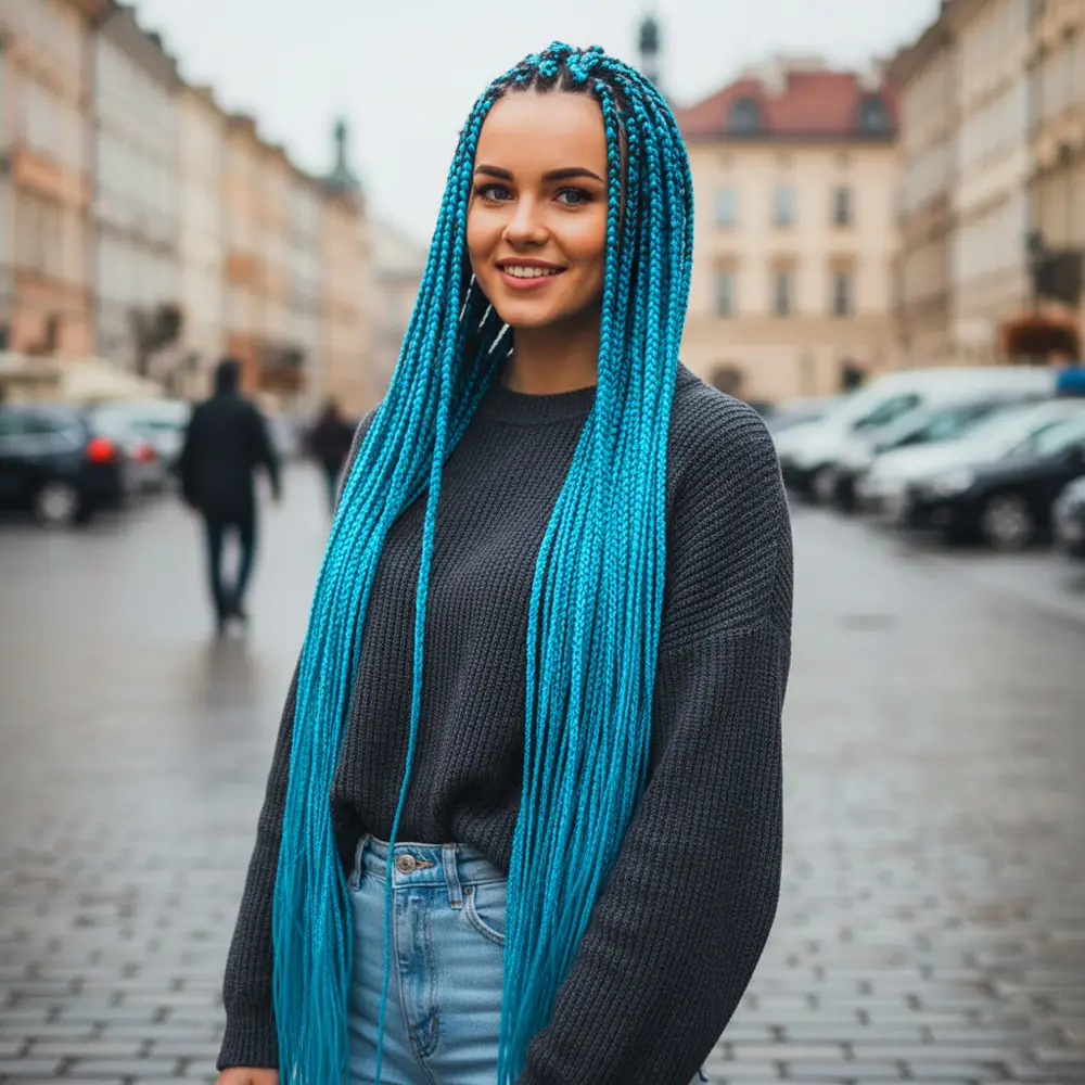 Afrika Örgüsü Ve Rasta İçin Sen / Turkuaz 2