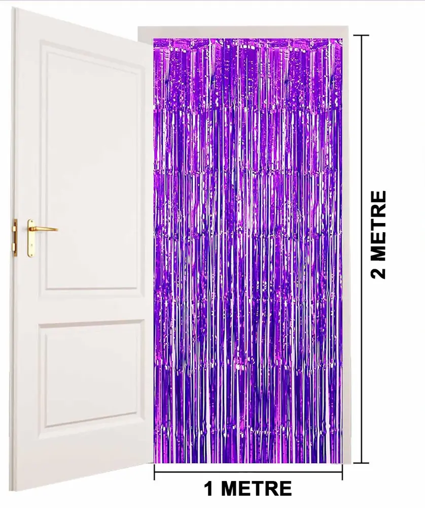 Mor Renk Ekstra Metalize Parlak aklı Arka Fon Perde İthal A Kalite 1x2 Metre 4