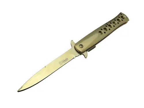 Tac-Force 1111A T-Lite Gold Kamp / Çakısı 23cm- Yarı Otomatik, Metal Sap, Kemerlikli