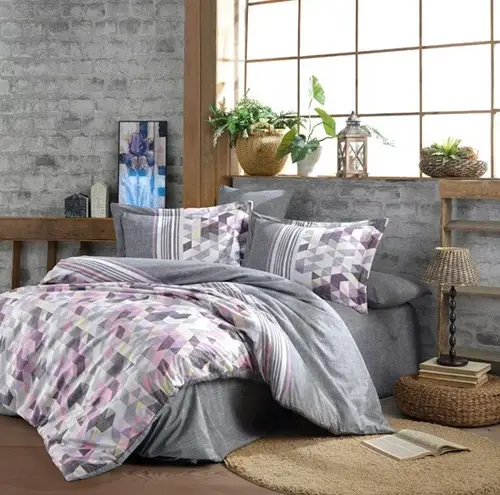 Kingsize Poplin Nevresim Arella Lila