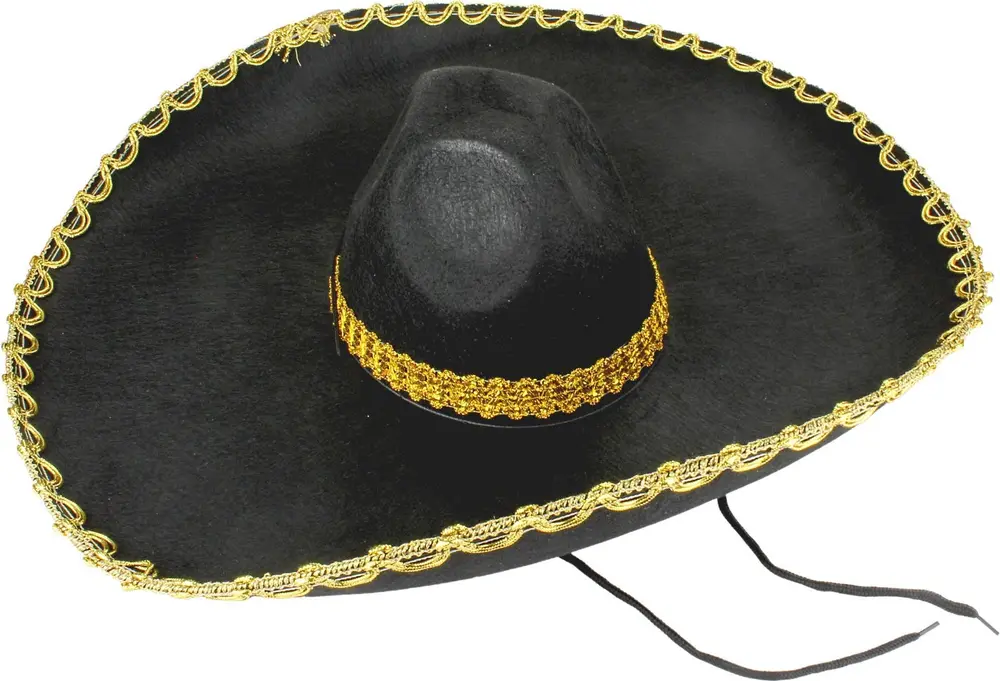 Sombrero Meksika Şapkası Mariachi Altın Şeritli Yetişkin Boy 2