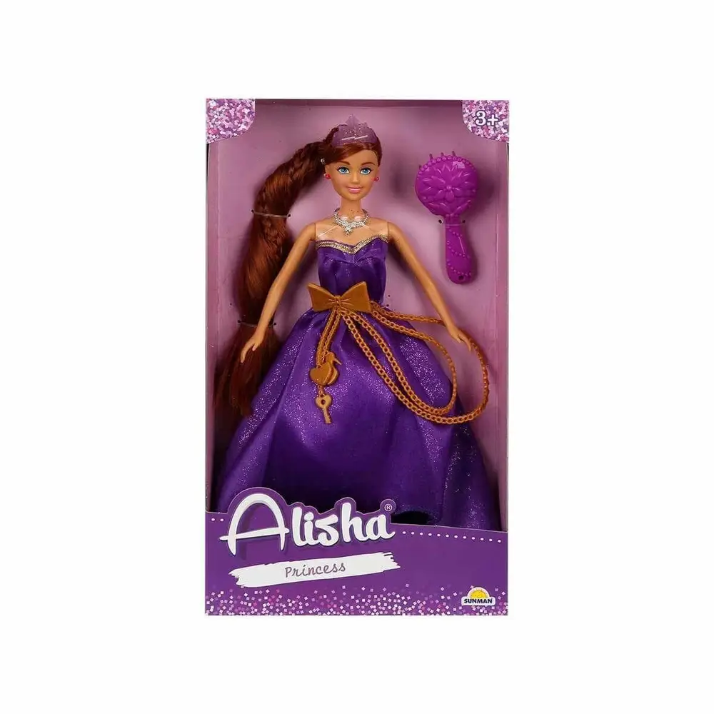 0835 SUN-RST-SIS-MNK Alisha Prenses Uzun lı Aksesuarlı Bebek Set 29 cm 3renk -Sunman 3