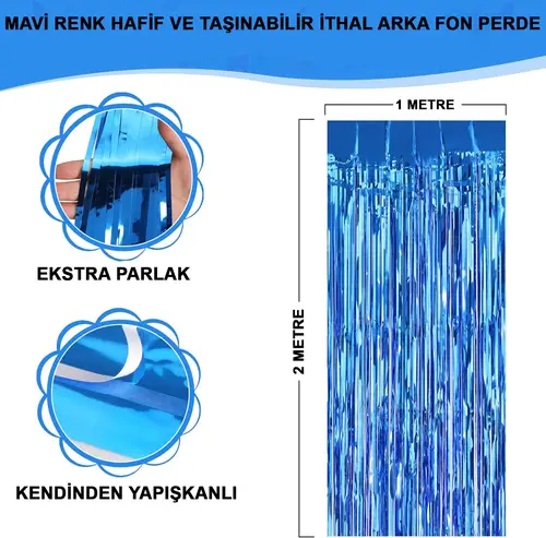 Mi Renk Ekstra Metalize Parlak aklı Arka Fon Perde İthal A Kalite 1x2 Metre